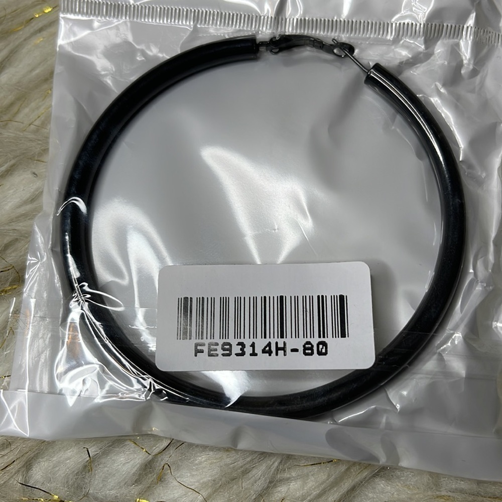 Black hoop earrings